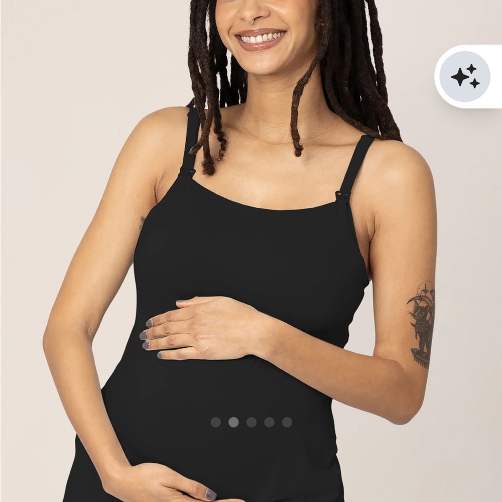 NWT Kindred Bravely Black Bamboo Lounge Around Nursing Cami Tank
